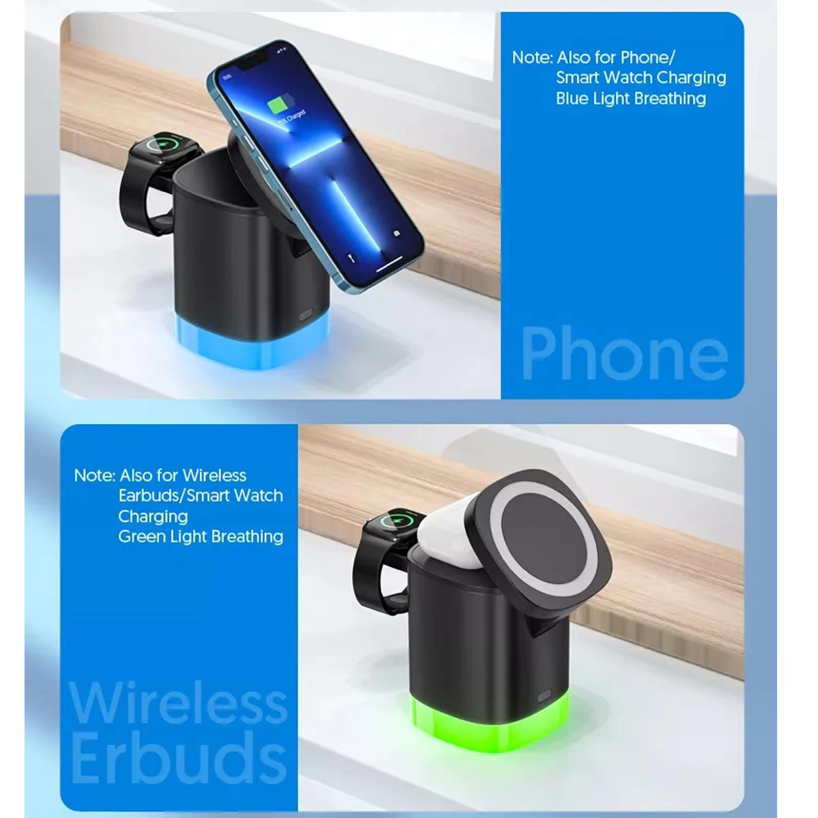Charger with Foldable Phone Holder